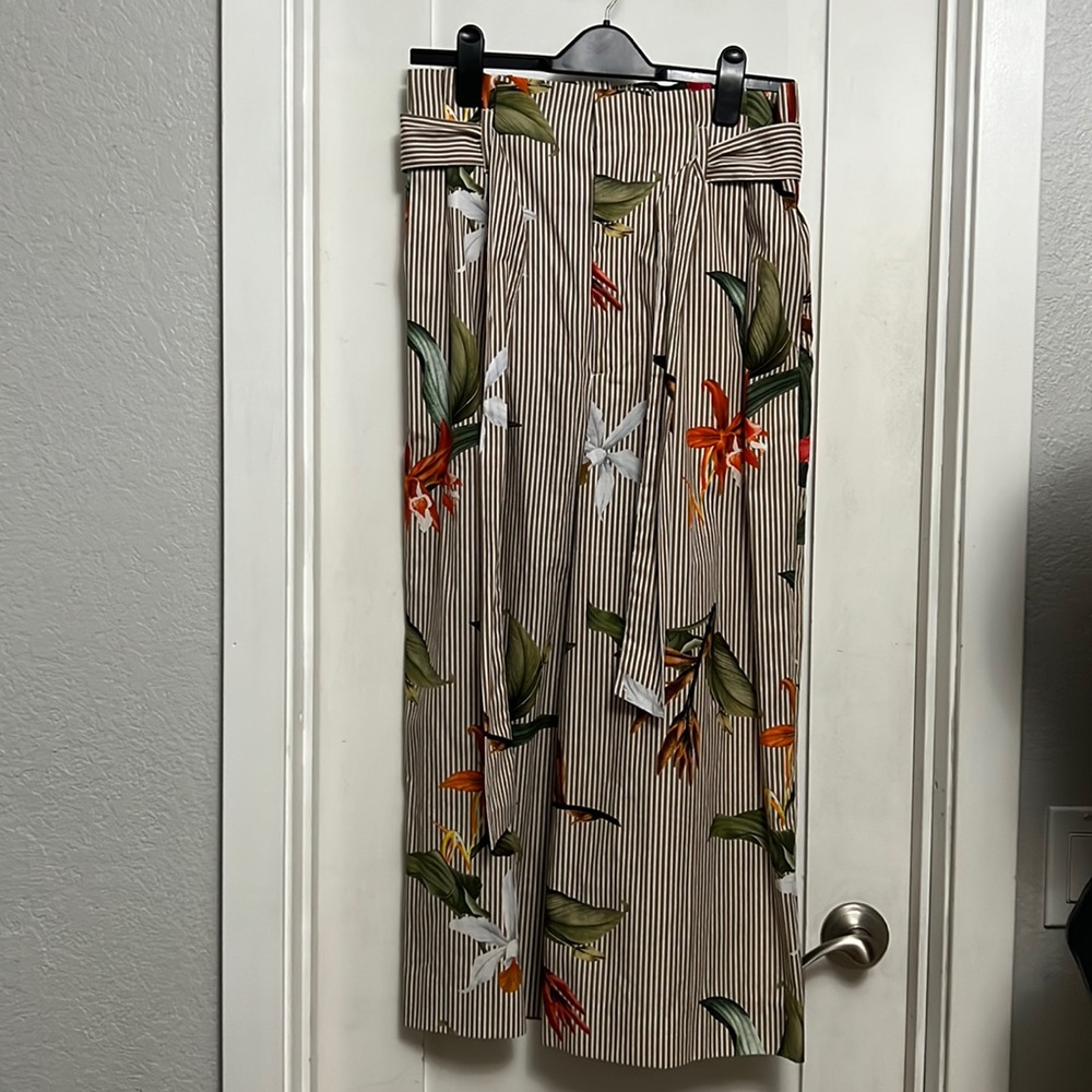 Zara cotton wide leg pants